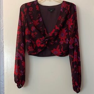 3 for 25! Sanctuary Women's Floral Red‎ and Purple Top, size medium